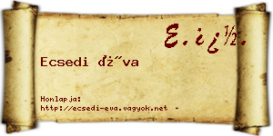 Ecsedi Éva névjegykártya