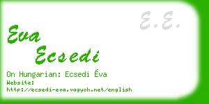 eva ecsedi business card